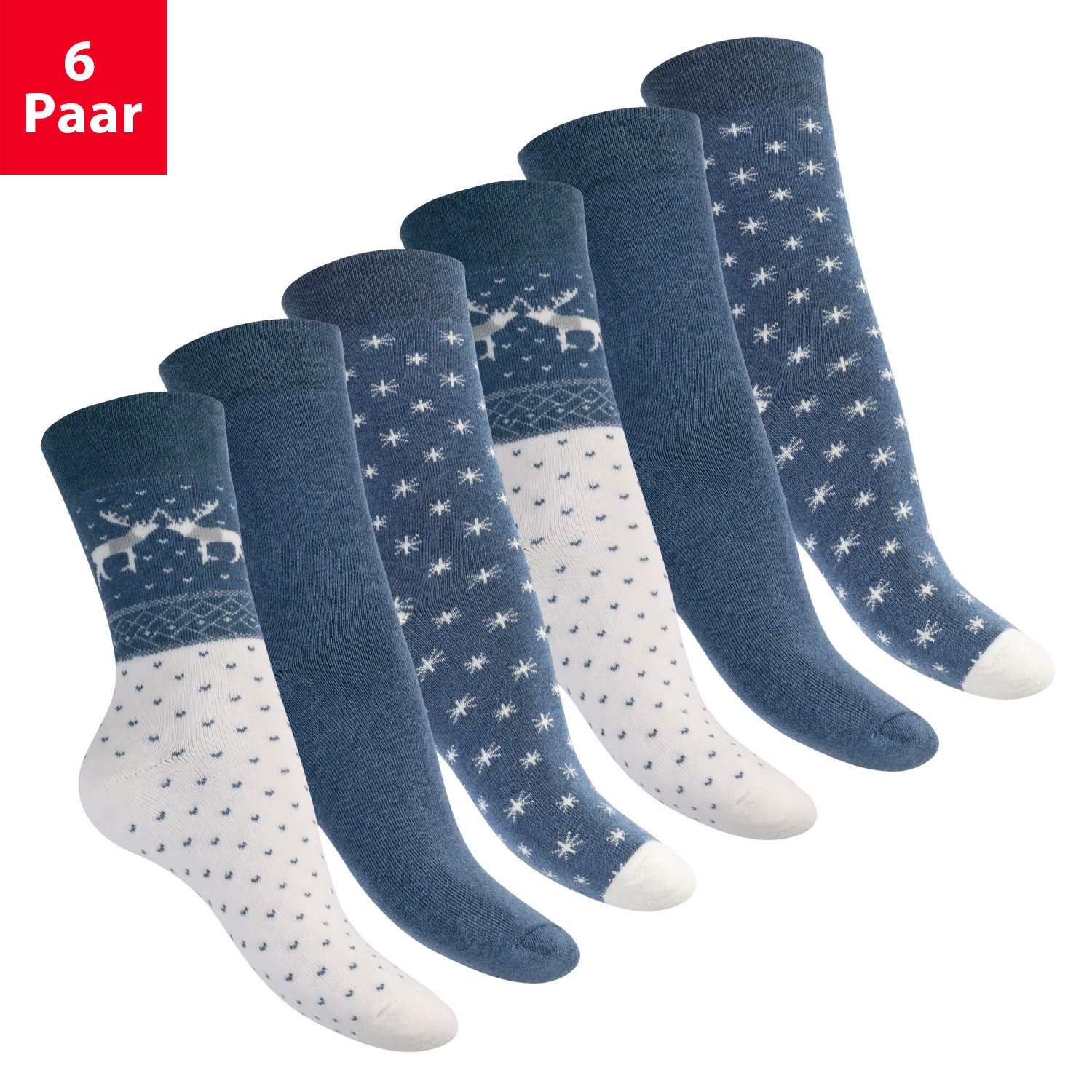 Footstar Thermosocken Damen Wintersocken (6 Paar) Warme Vollfrottee Thermo günstig online kaufen