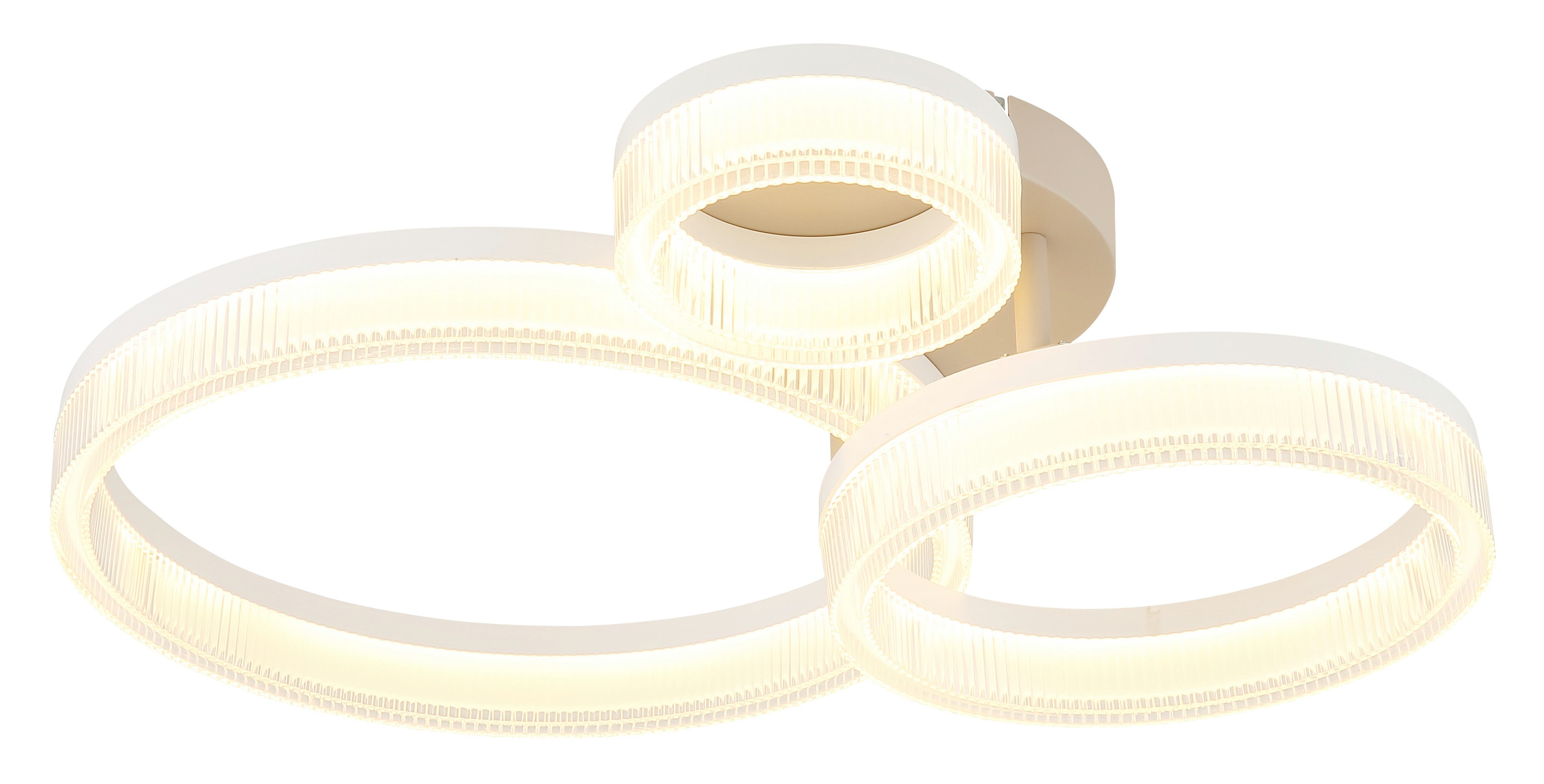 GLOBO LIGHTING Deckenleuchte ZARA, LED fest integriert, Warmweiß, Sandfarbene Deckenleuchte mit weißen Schirmen, LED 24W