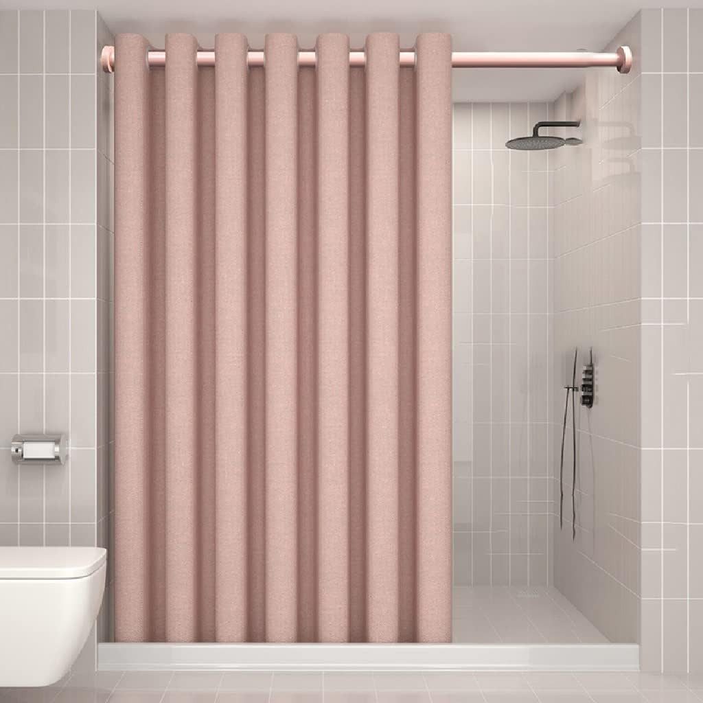 Diwzbyn Duschvorhang Leinenstruktur-Duschvorhang, schimmelresistenter und wasserdichter Breite 150 cm, verdickter Duschvorhang, ideal für Badewanne und Duschkab – Bild 2 von 5