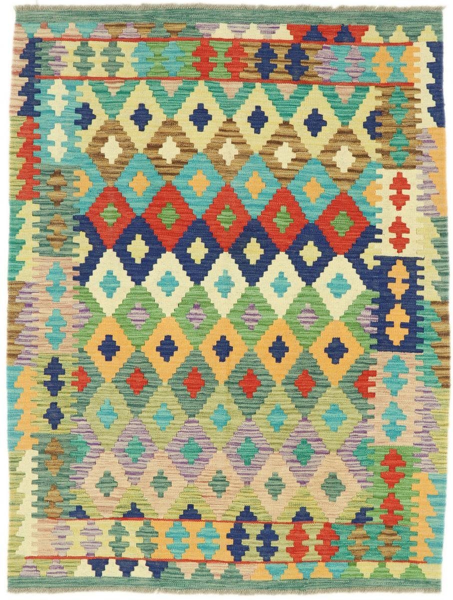 Orientteppich Kelim Afghan 133x174 Handgewebter Orientteppich, Nain Trading, rechteckig, Höhe: 3 mm