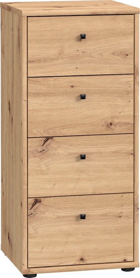 FORTE Kommode Tempra, Kommode, 4 Schubkästen, Höhe 85,5 cm, Breite 38,6 cm