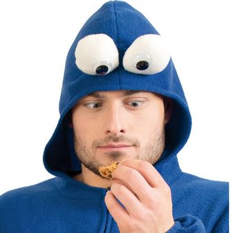 Fries Kostüm Blaues Keksmonster für Erwachsene