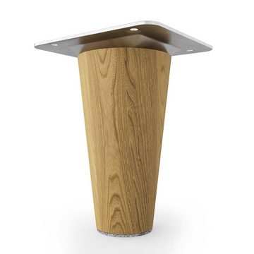 sossai® Möbelfuß Holzfüße Rund gerade Ausführung - Eiche, (4-St), 8cm - 71cm