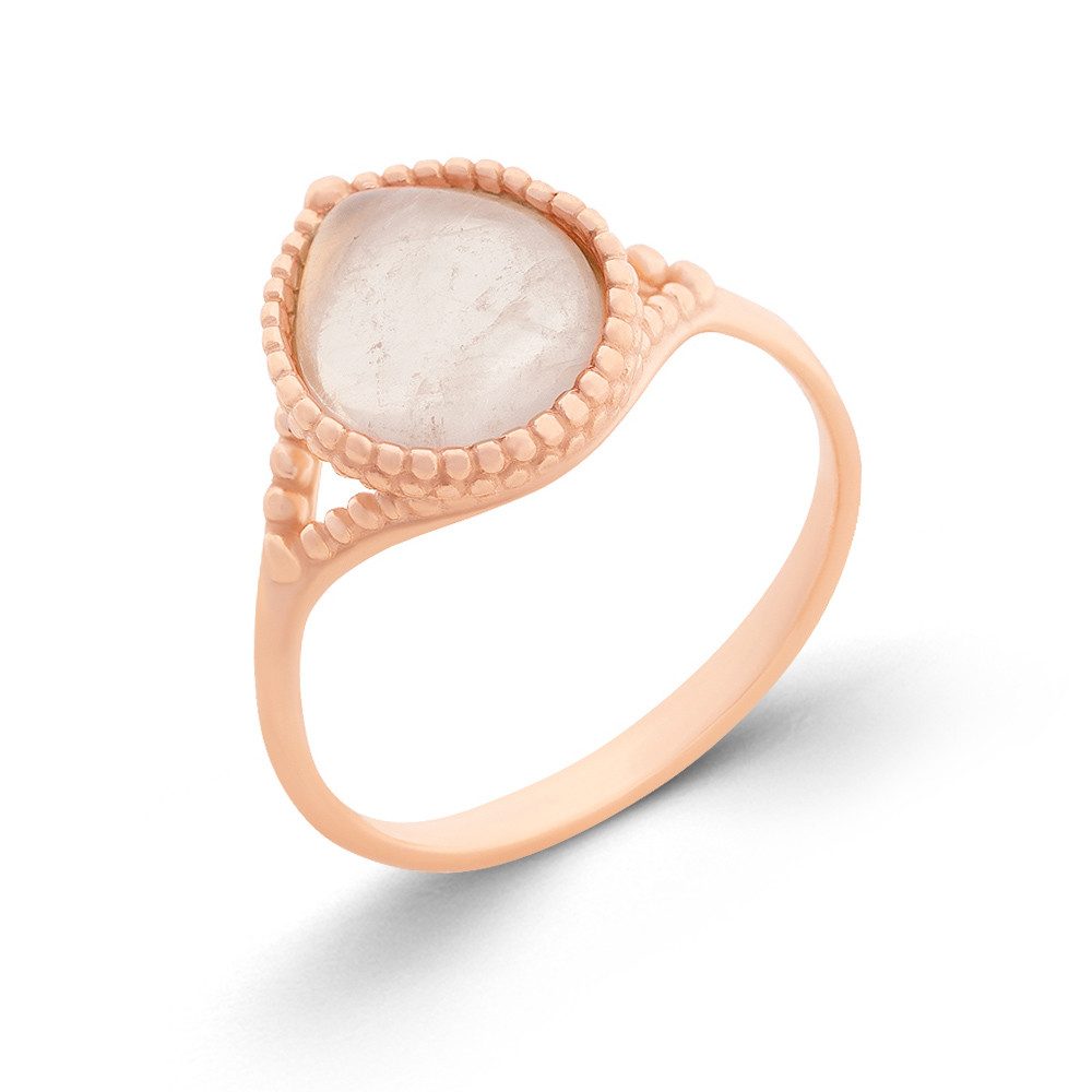S&A Jewellery Design Silberring aus 925 Silber, rosévergoldet mit rose Quarz (1-tlg., verschiedene Größen), Sterling Silber Silberschmuck für Damenring