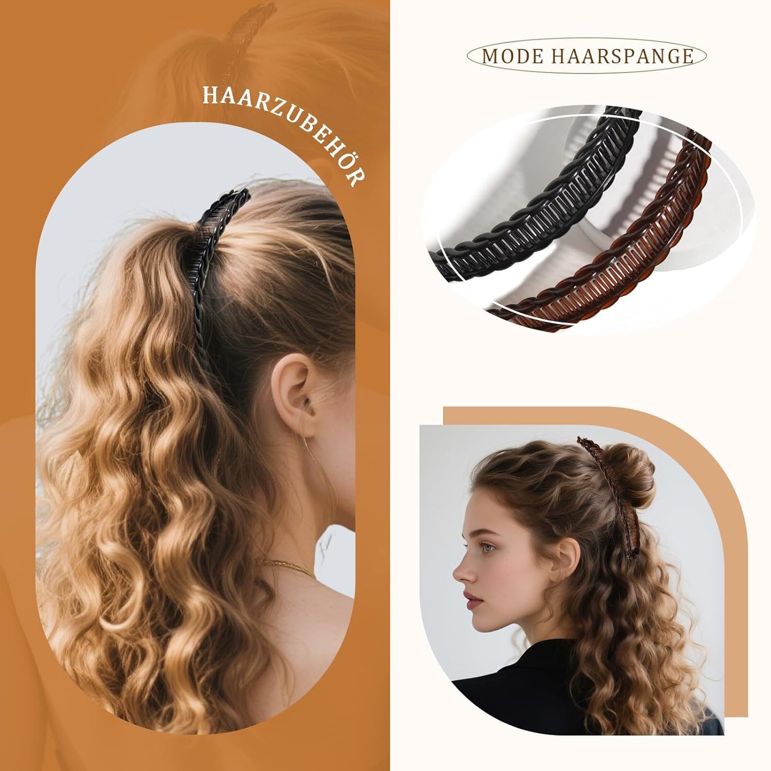 Zaewry Haarclip 2er Set Bananen-Haarklammern– Dekorative Haarschmuck, 2-tlg