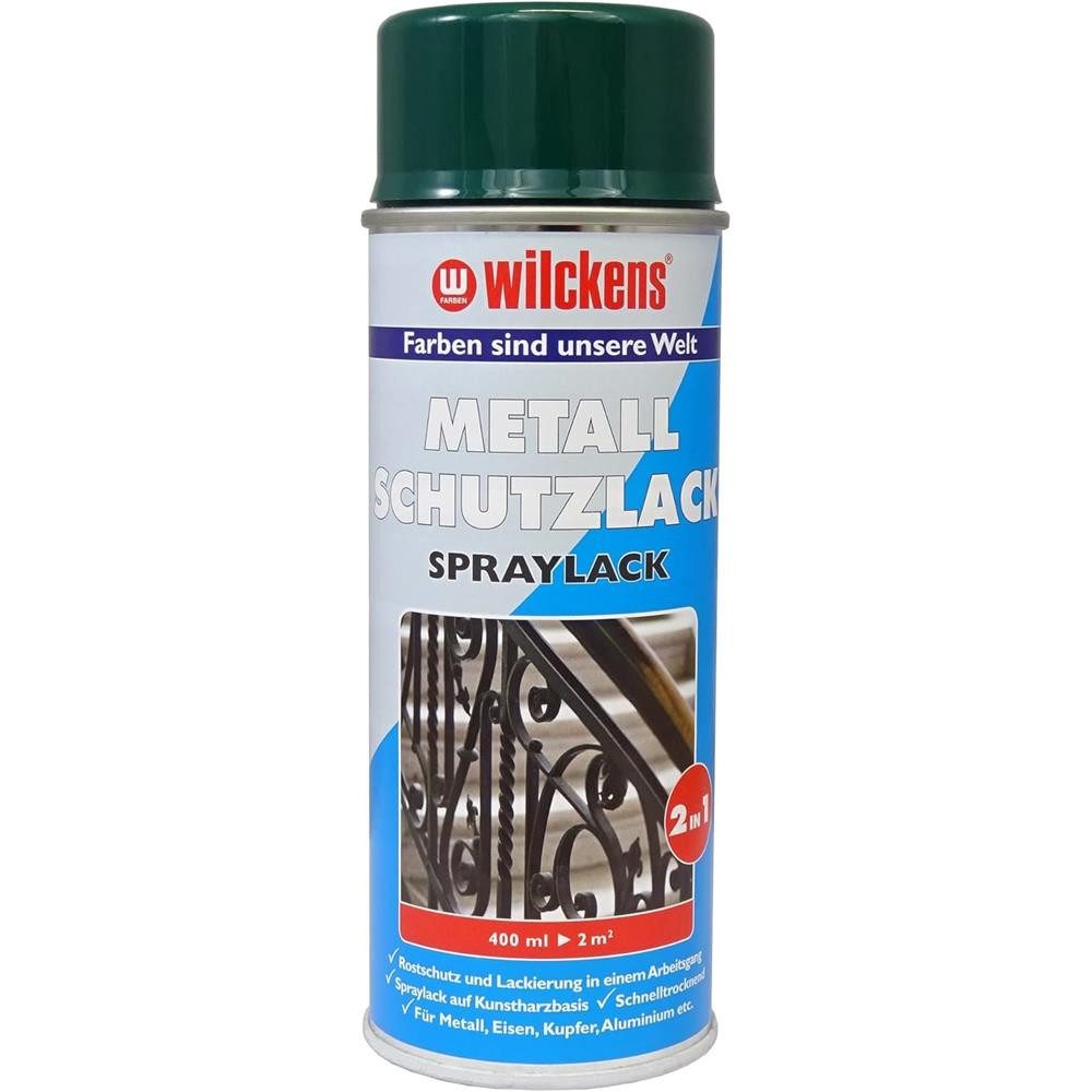 Wilckens Farben Metallschutzlack Sprühlack 2in1 400ml Lackspray Spraylack, für Metalloberflächen wie Zäune, Tore und Geländer