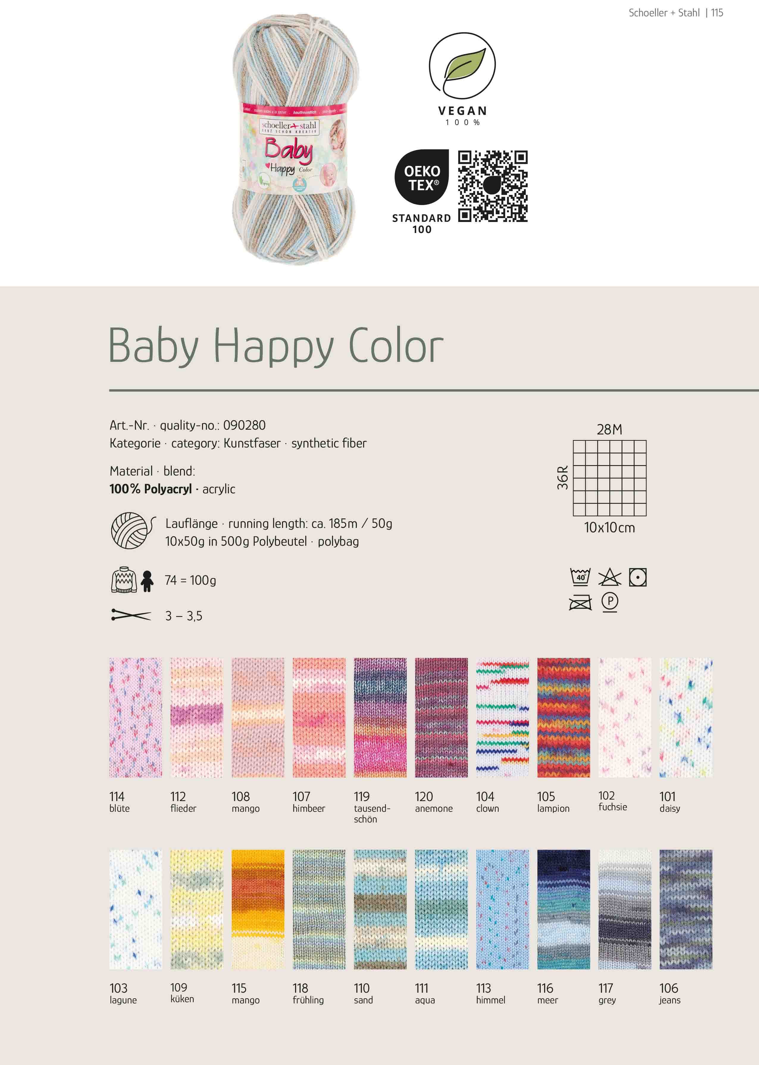 Schoeller + Stahl Baby Happy Color Häkelwolle, 185 m, wunderbar weiches, pflegeleichtes Garn mit fröhlichen Farbakzenten – Bild 2 von 4