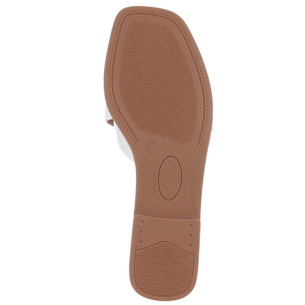 Ital-Design Stylische Slide-Sandalen mit Kreuzband für Damen Pantolette (91117226) Blockabsatz Pantoletten in Gold