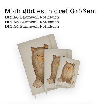 Mr. & Mrs. Panda Notizbuch Bär sitzend - Transparent - Geschenk, Teddy, Kladde, Tagebuch, Adress Mr. & Mrs. Panda, Personalisierbar