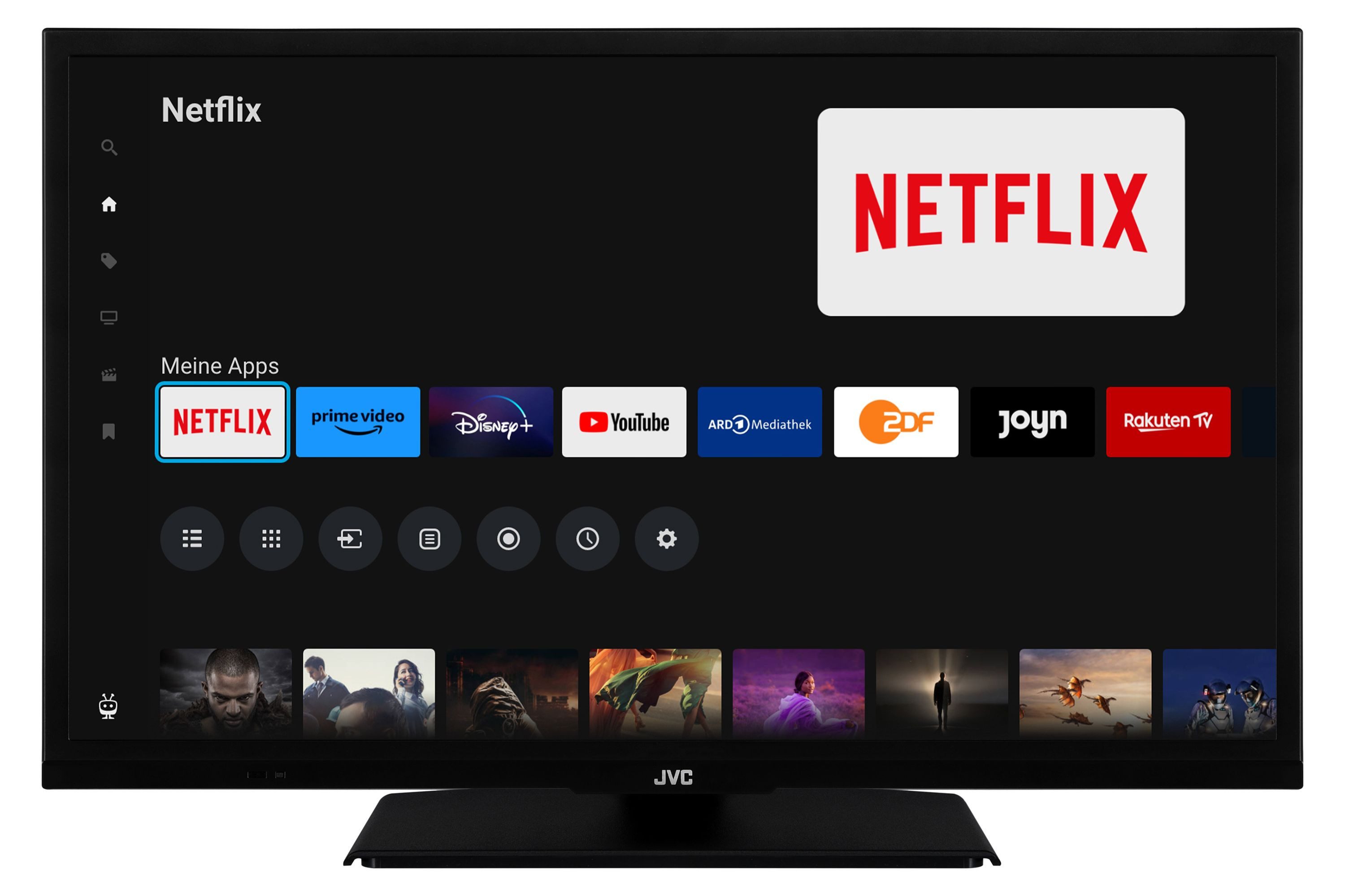 JVC LT-24VH5455 LCD-LED Fernseher (60 cm/24 Zoll, HD-ready, Smart TV powered by TiVo, HDR, Triple-Tuner, Sprachsteuerung, Micro Dimming, 6 Monate HD+ inkl)