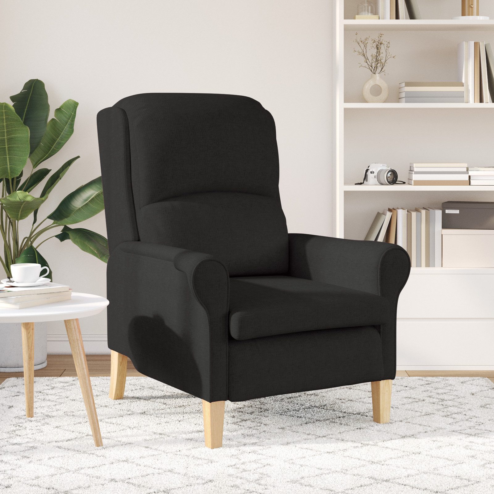 vidaXL Sessel Moderner Sessel Schwarz Polyesterstoff, günstig online kaufen