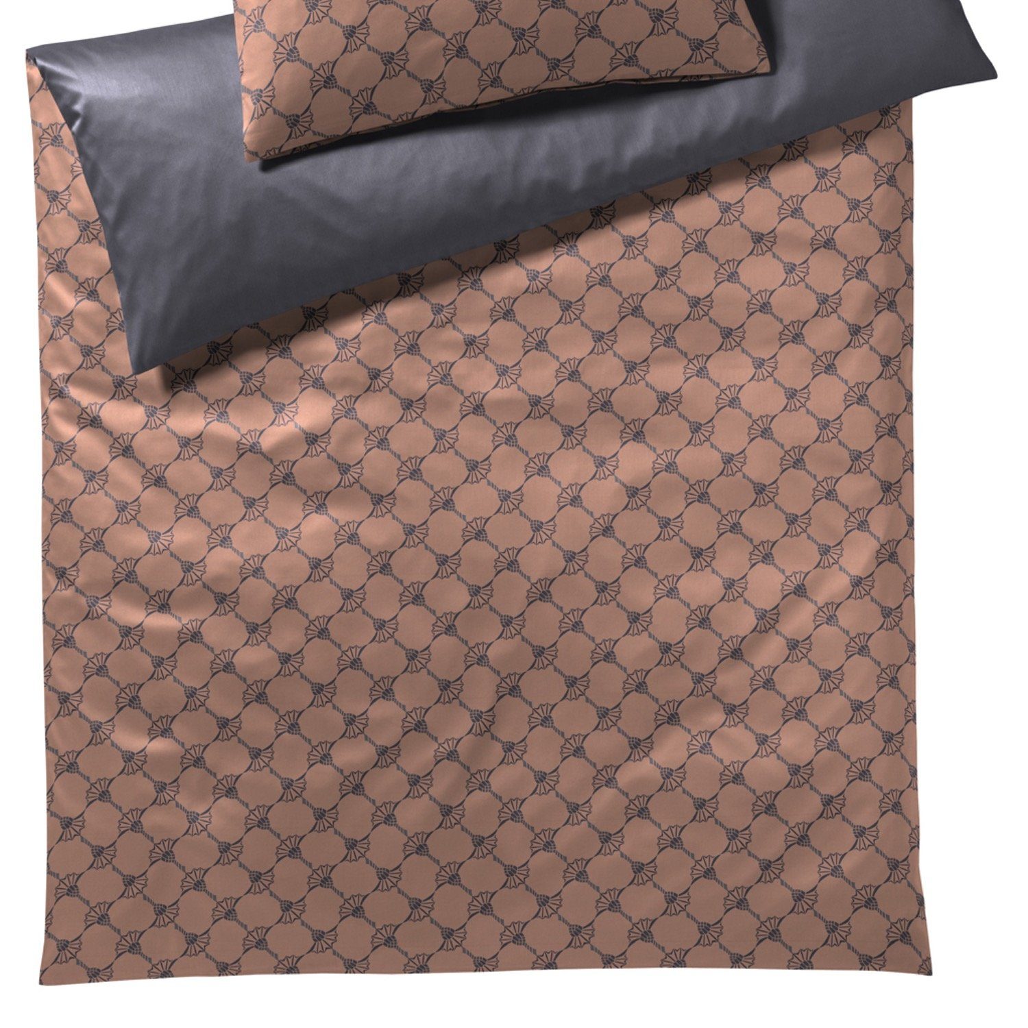 JOOP! Bettwäsche Cornflower Double 4083 7 Festive Copper, Mako-Satin, 2 teilig, Cornflower, Glänzend