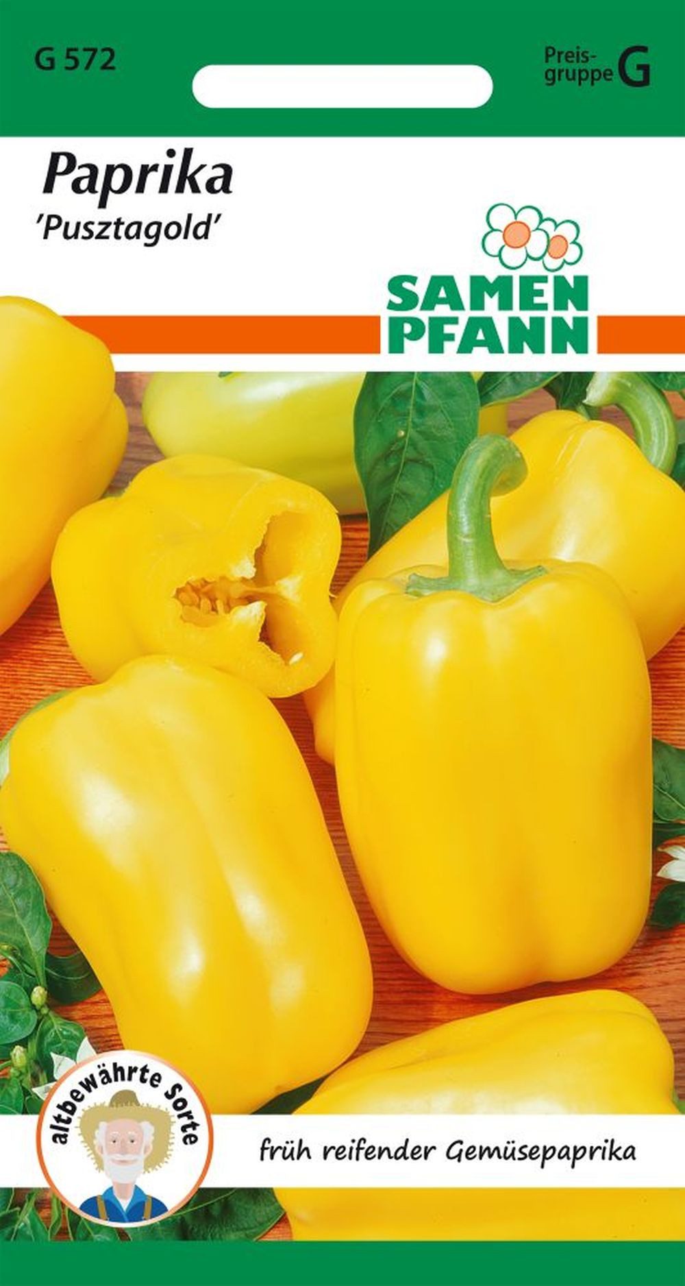 SAMEN PFANN Gemüsesamen Paprika, Pusztagold - Paprika-Samen Saatgut Samen, Capsicum annuum