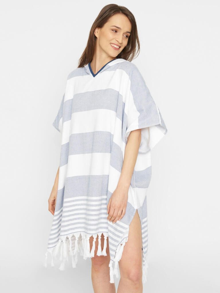 Sea Ranch Kapuzenshirt 21-8-103 Damen Beach-Poncho mit Kapuze - Badeponcho Surf-Handtuch Umziehhilfe