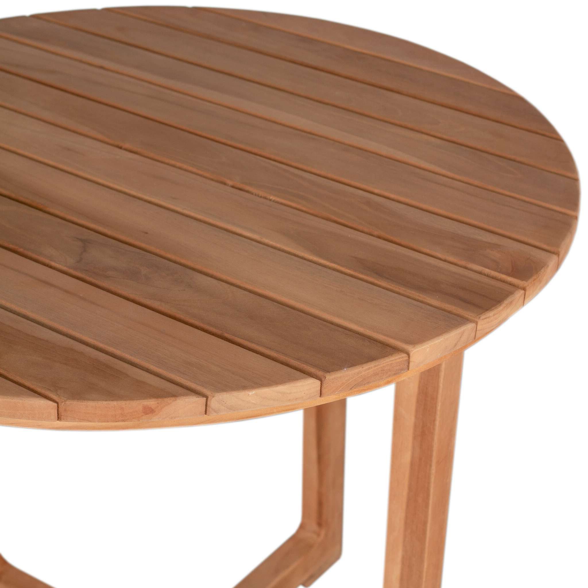 bene living Gartentisch Retford Ø 85 cm -Teakholz, Gartentisch mit runder Tischplatte und stabilem Gestell