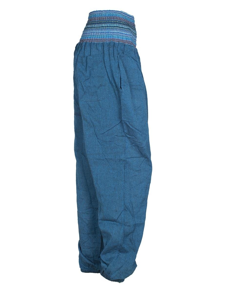 Vishes Haremshose Chino Haremshose mit dehnbarem gestreiften Bund Ethnohose, Festivalhose