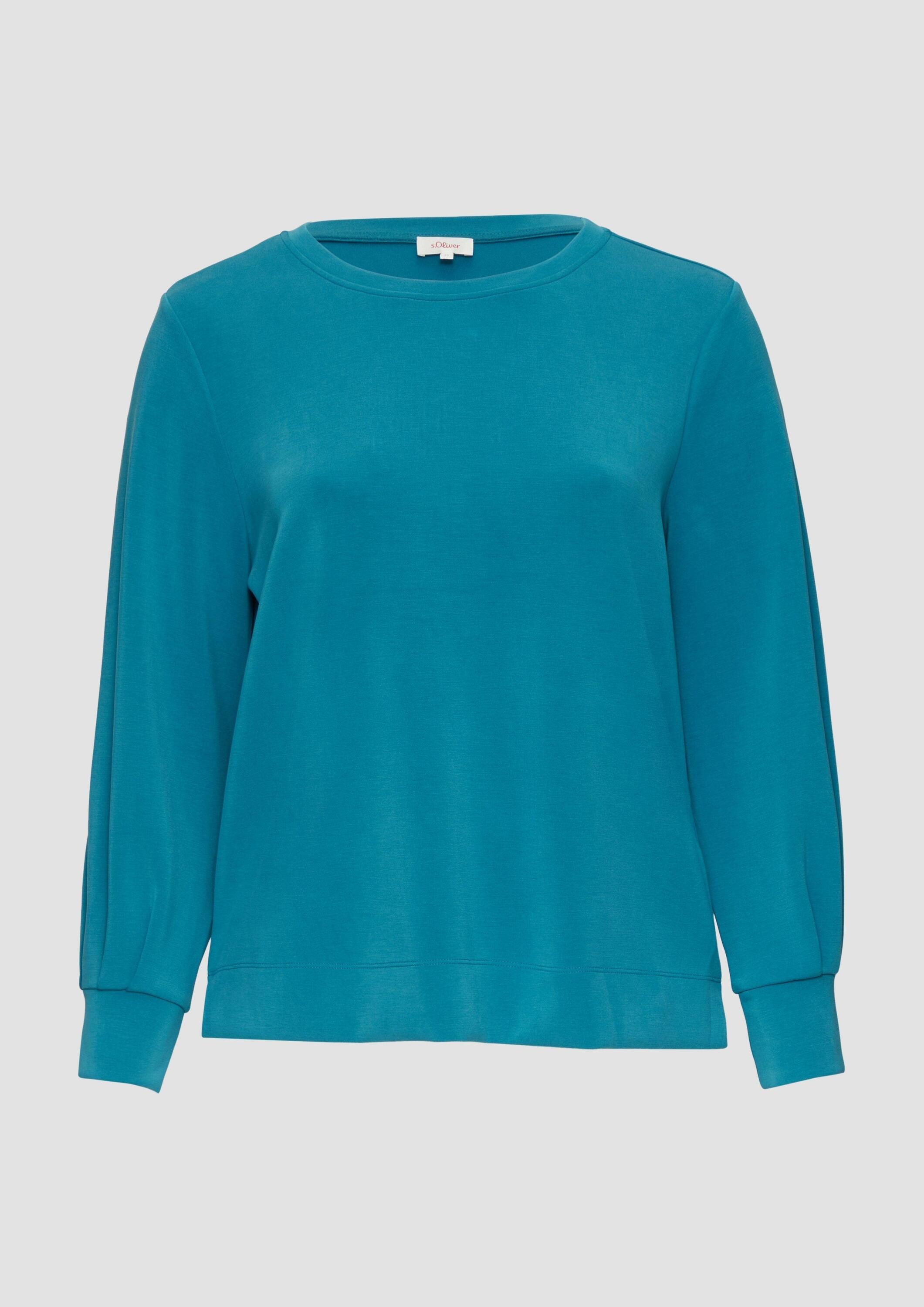 s.Oliver Sweatshirt Sweatshirt Scuba-Sweatshirt mit weiten Ärmeln