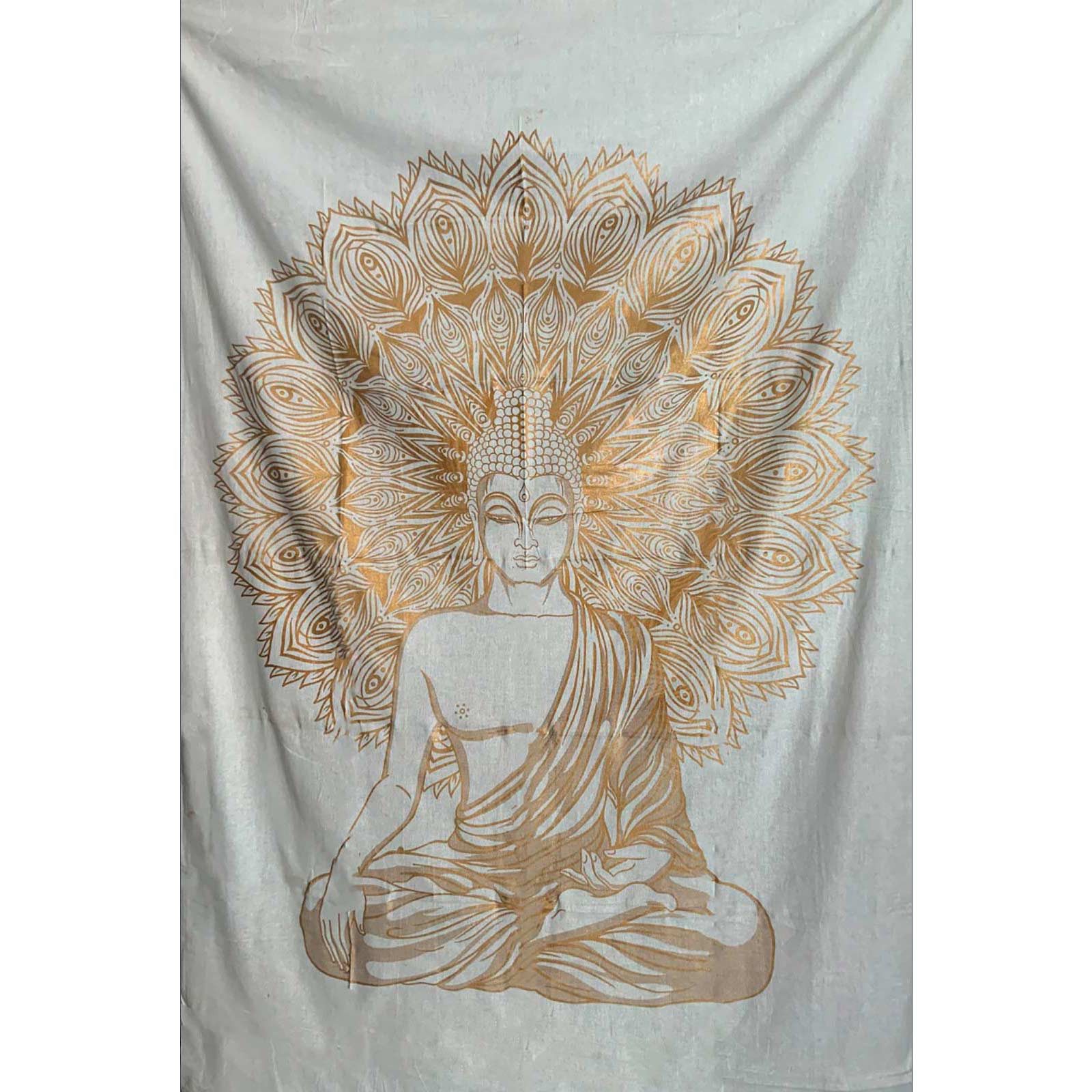 KUNST UND MAGIE Wandteppich Tagesdecke Wandbehang Deko Tuch Buddha Meditation ca. 200 x135cm