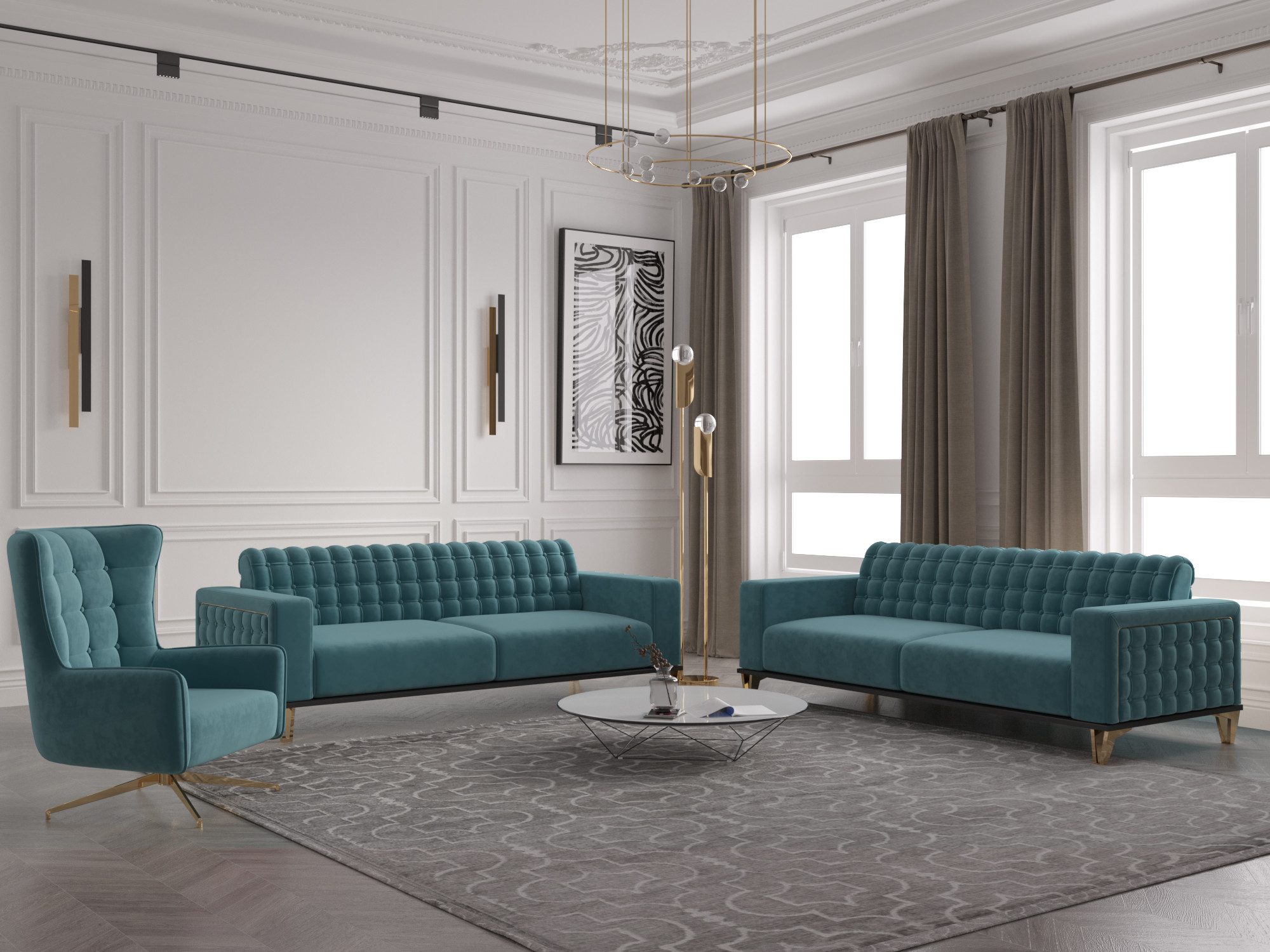 Möbeldreams Chesterfield-Sofa Sofa-Set Tina 3-2-1/3-3-1 / günstig online kaufen