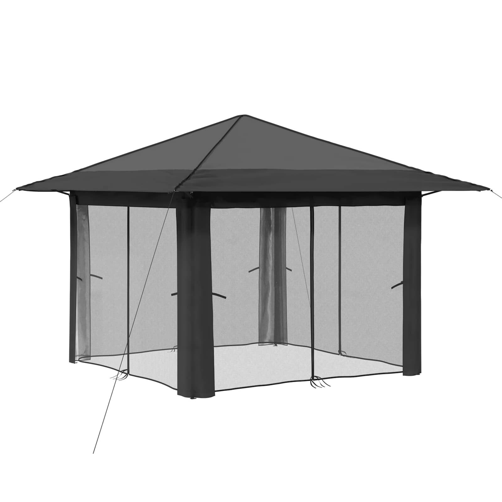 vidaXL Partyzelt Gazebo mit 4 Seitenwänden 3,3 x 3,3 m Hellgrau und Anthrazit