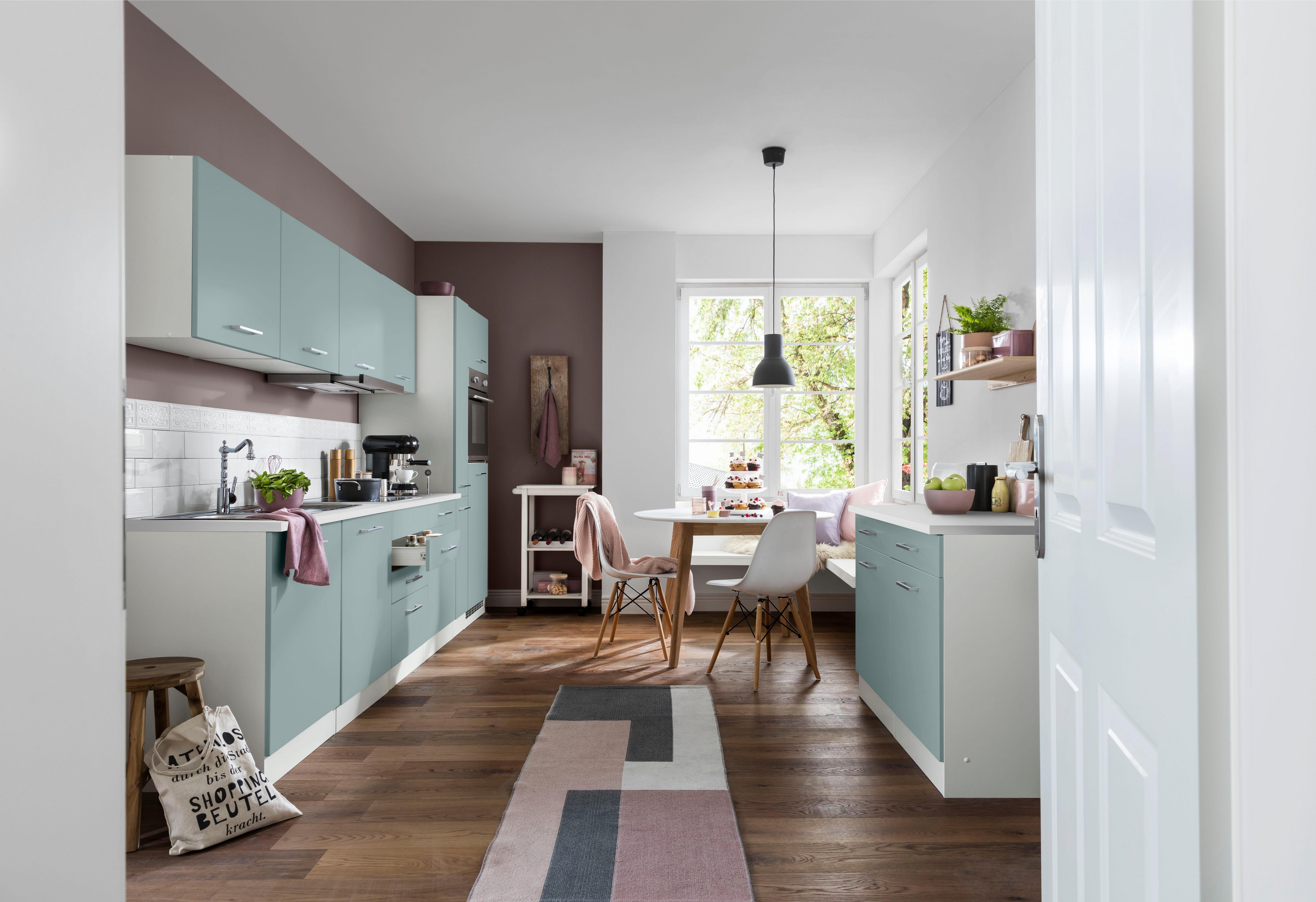 HELD MÖBEL Küchenzeile Visby, mit E-Geräten, Breite 330 cm inkl. Kühlschrank | Küchenzeilen mit Geräten
