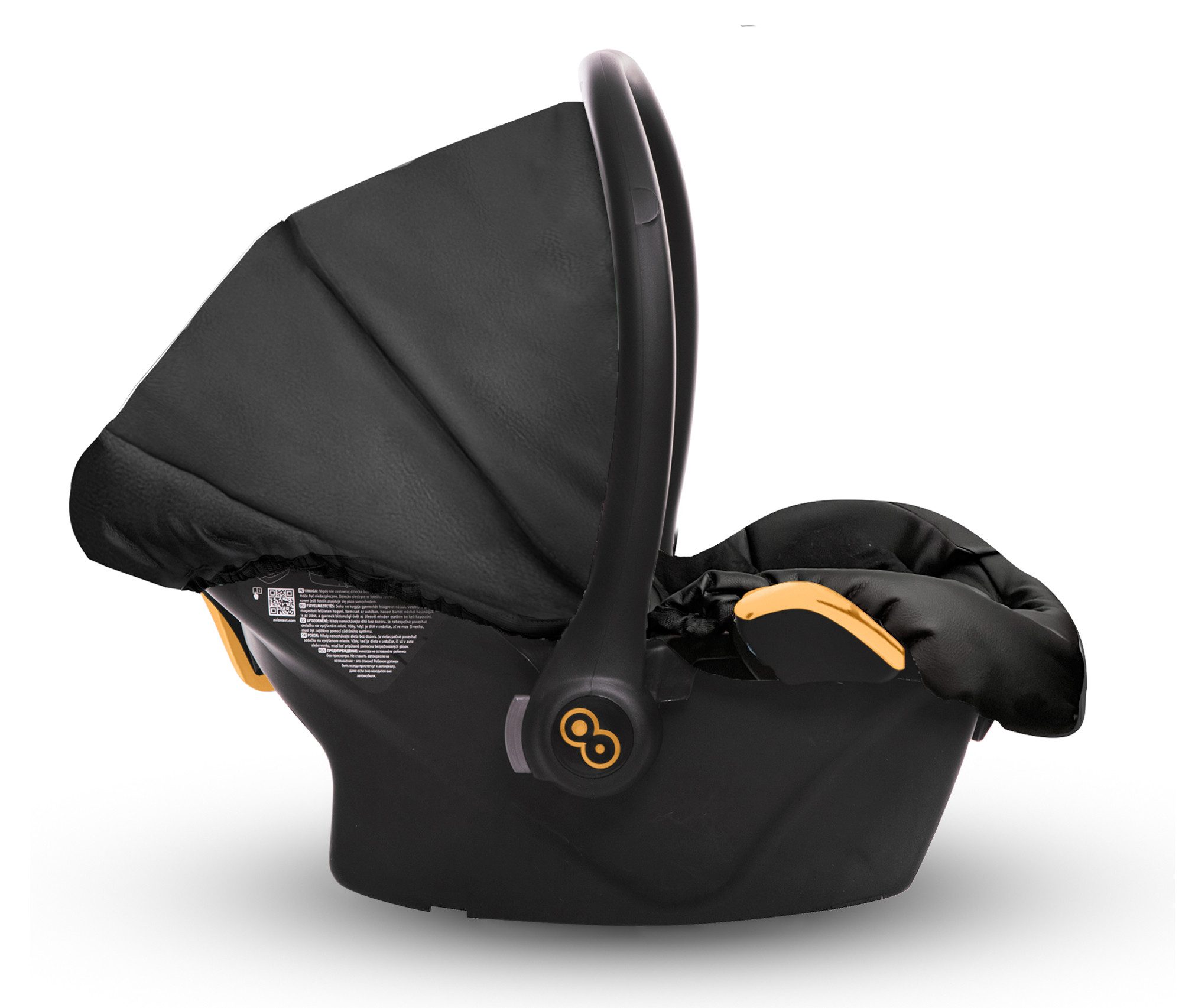 TPFFamily Babyschale Musse Royal Autositz Kunstleder Babyschale fürs Auto, ab: 0+, bis: 13kg (0-13kg), auch passend für Musse Royal Kinderwagen Schwarz mit Gestell Gold