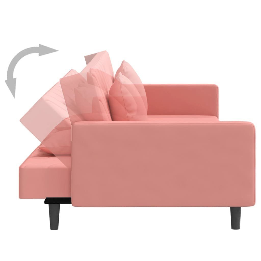 vidaXL Schlafsofa Rosa mit Kissen 2 Sofa Samt 2-Sitzer