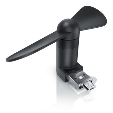 Aplic Mini USB-Ventilator, Mini USB-Ventilator für Handy, Smartphone, Powerbank, PC etc. USB & micro USB anschluss