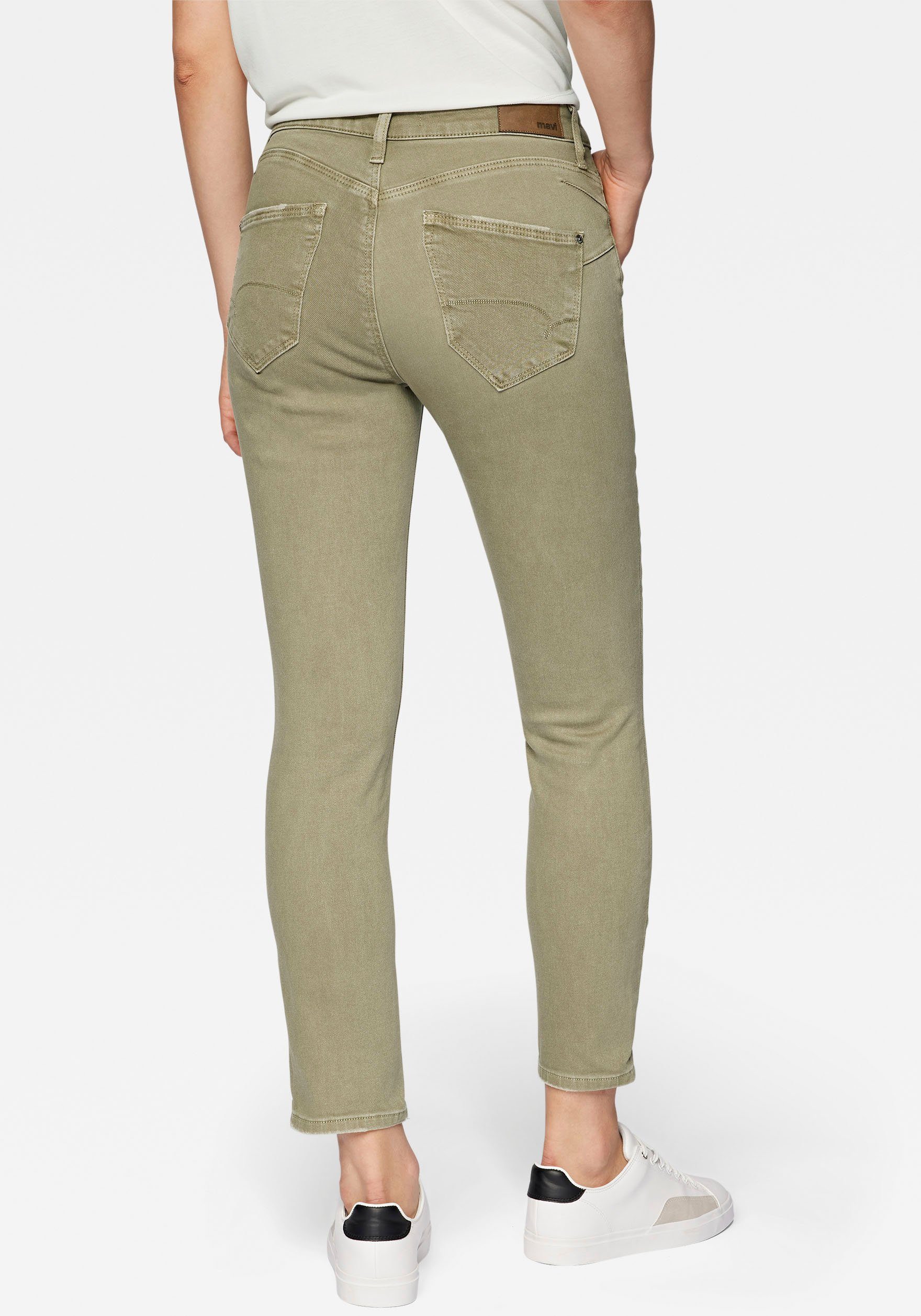 mit green Mavi den perfekten Stretch ADRIANA für Sitz aloe Skinny-fit-Jeans (graugrün)