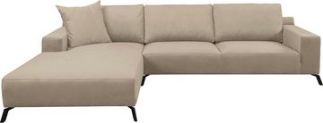 WERK2 Ecksofa Faro L-Form, XXL Design Ecksofa mit hohem Komfort in trendigem Cord & Samtvelours