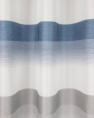 Vorhang Ösenschal Seitenschal Vorhang 2421 140x245 cm Gestreift Weiß Grün Blau Grau Rot, EXPERIENCE, Ösen (1 St), halbtransparent, Webstreifen, mit 8 Ösen