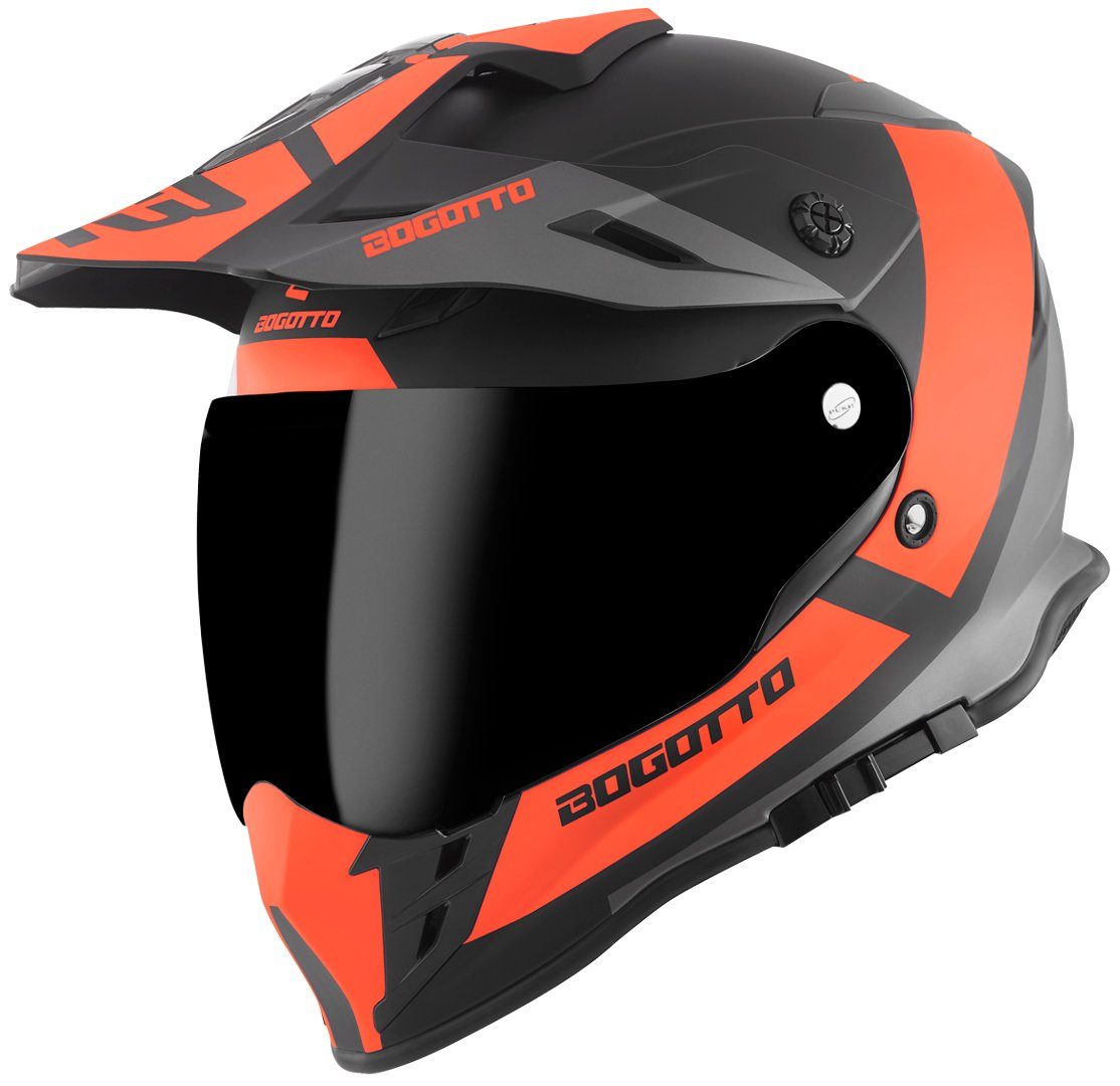 Bogotto Motocrosshelm V331 Pro Tour Endurohelm, integriertes Sonnenvisier