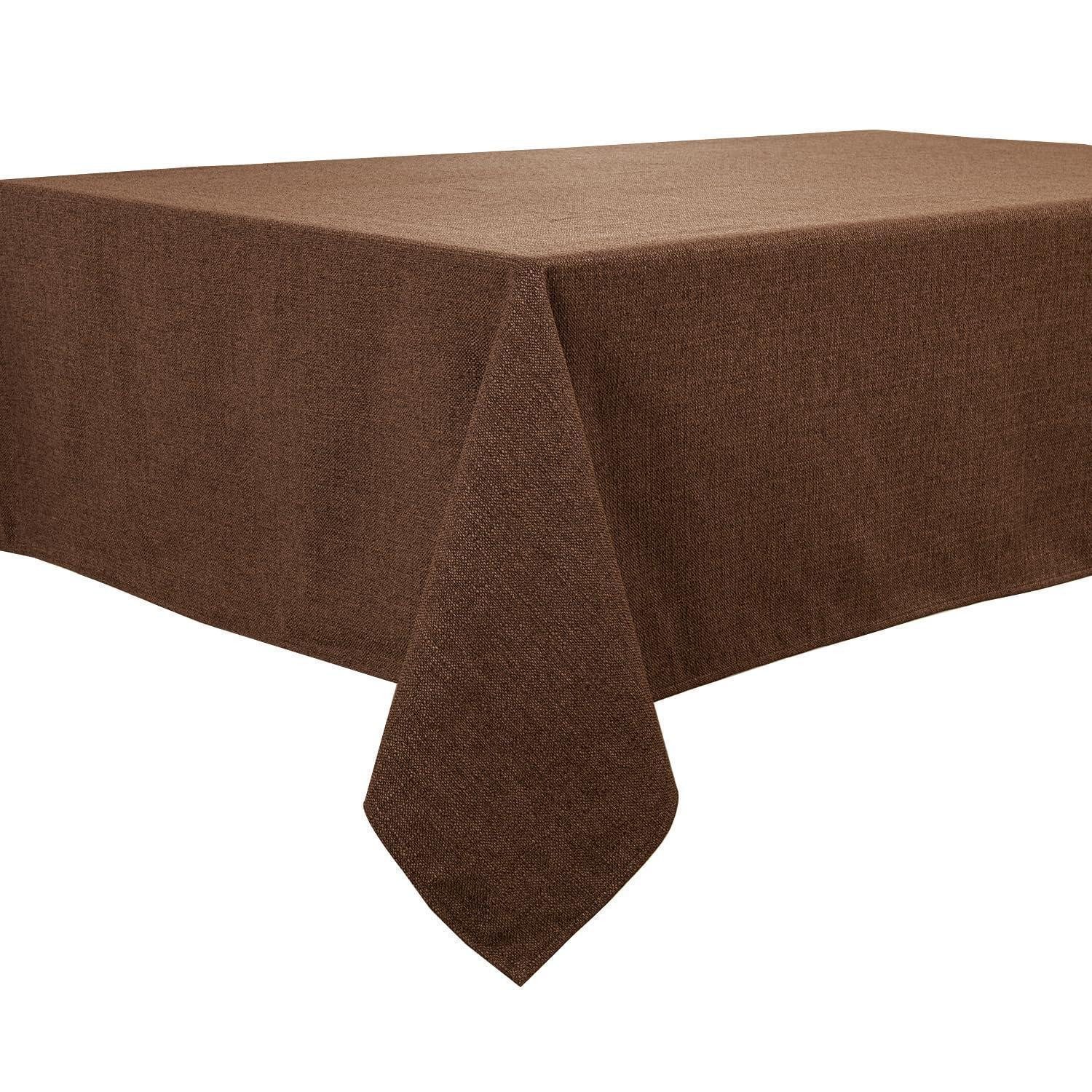 LuxusKollektion Tischdecke Tischdecke Dunkelbraun 140x180cm Leinenoptik (1-tlg)