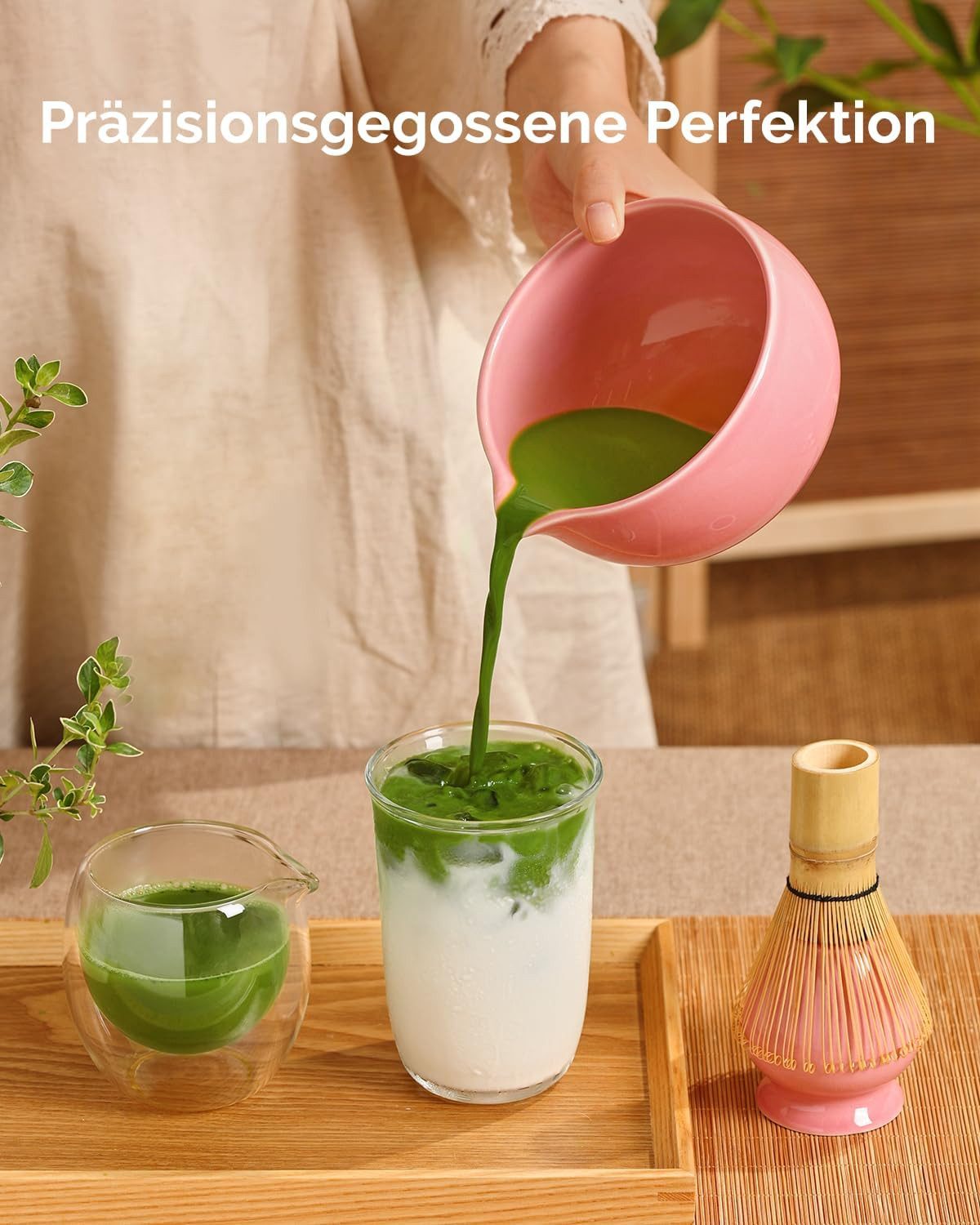 Maestri House Teeservice Matcha Set 7-teilig, Schale, Chasen & Geschenkset, Bambus, SCHÜSSEL MIT AUSGIESSER – Bild 4 von 5