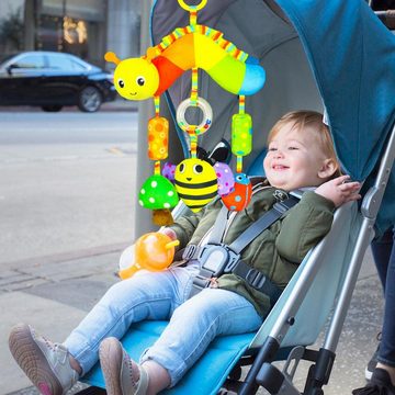 Fivejoy Greifspielzeug Buntes Baby-Hängespielzeug, Kinderwagen hängend, Raupenspielzeug (Baby Beruhigendes Hängespielzeug, Cartoon-Raupe Windspiel-Spielzeug), Hängespielzeug für die kognitive Entwicklung von Babys