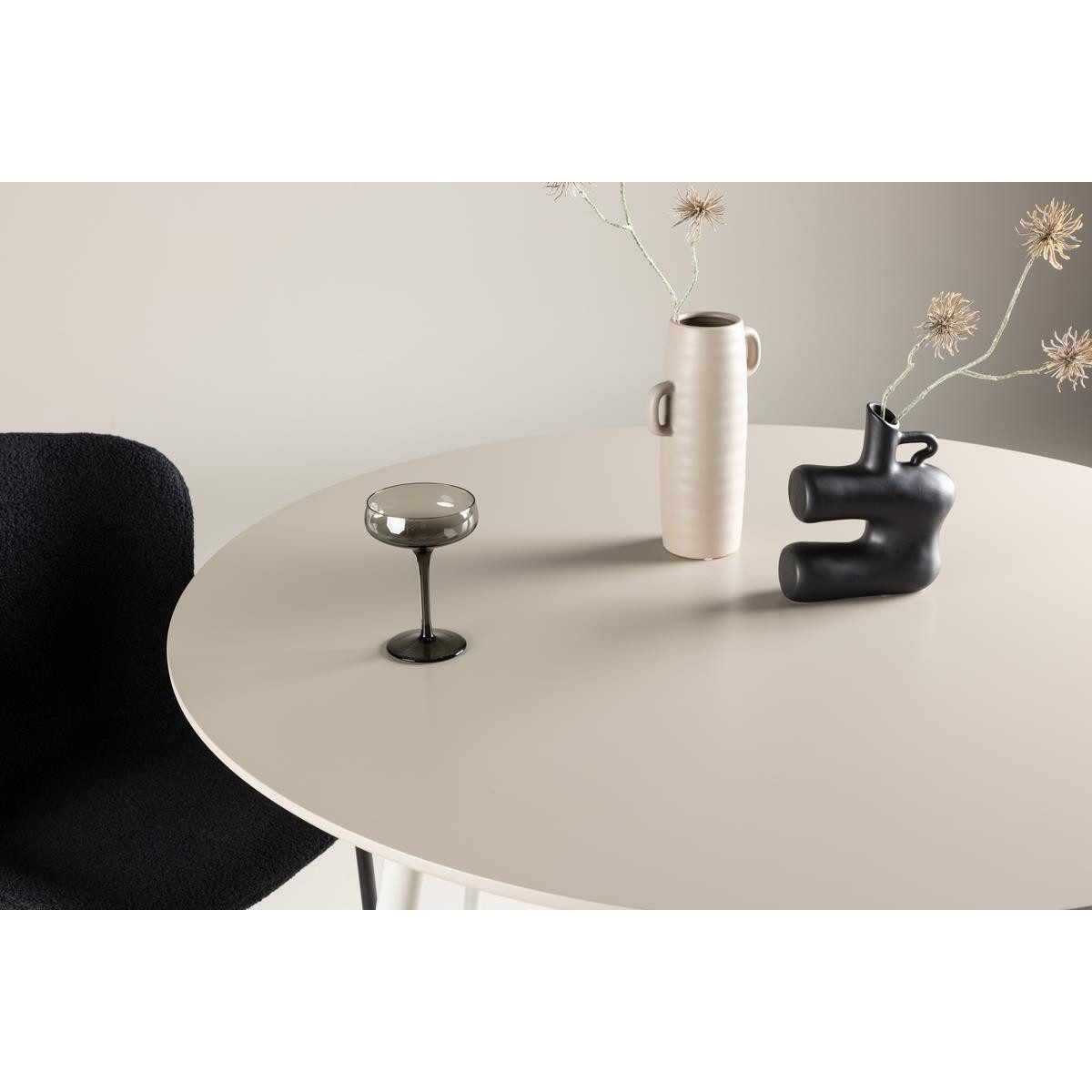 BOURGH Esstisch PLAZA runder Esstisch ⌀120x75cm - Esszimmertisch / Küchen Tisch beige