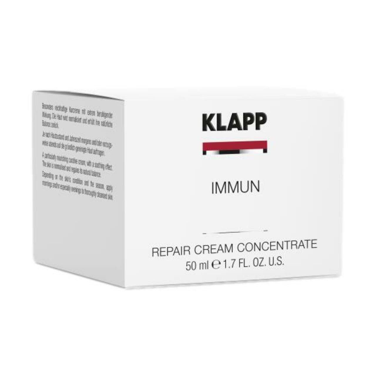 Klapp Cosmetics Gesichtsserum Immun Repair Cream Concentrate, Extrem beruhigende Wirkung für irritierte Haut.