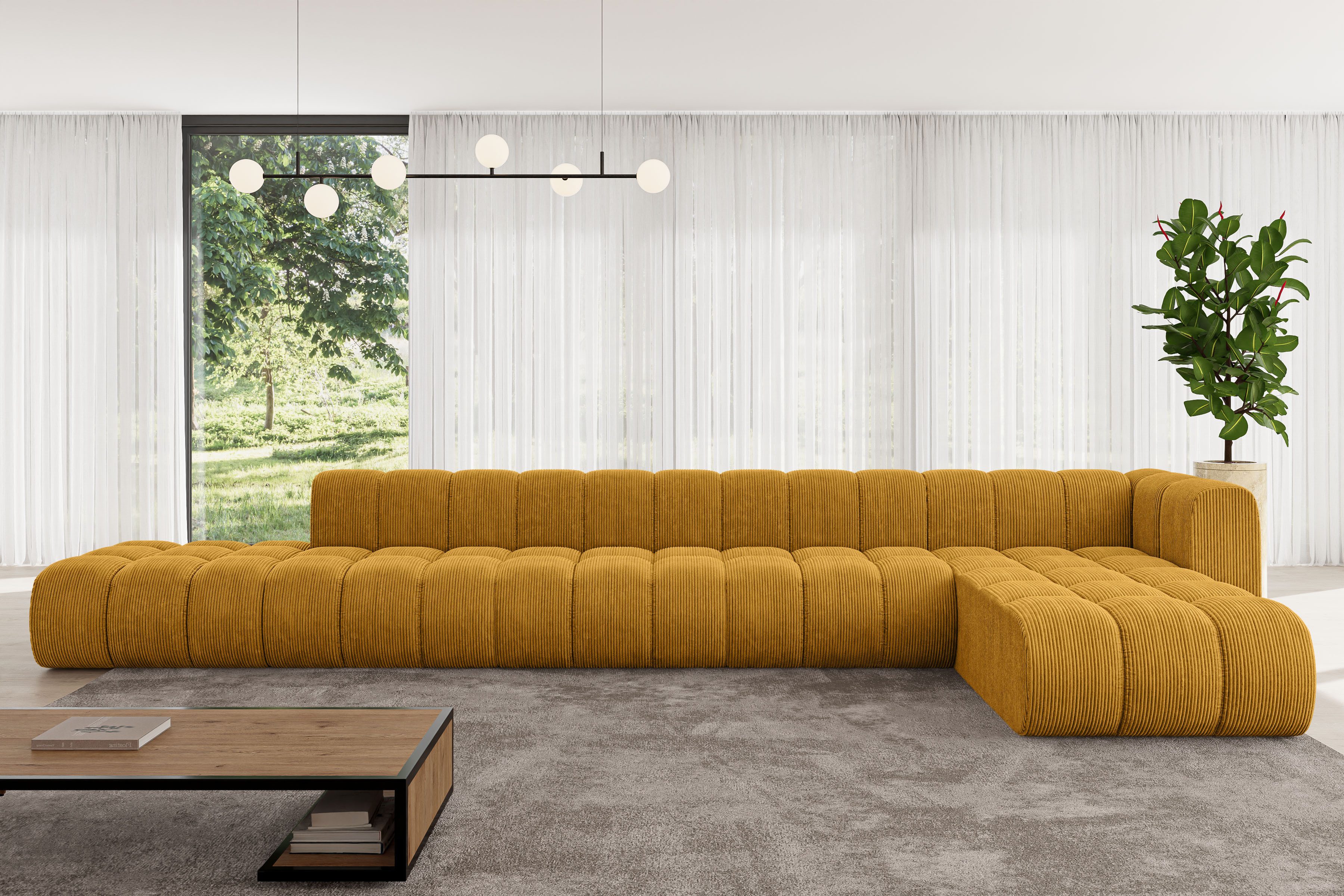ALTDECOR Ecksofa Zuvon-L3, Corner Sofa U-Form Vielseitige Sofa Wohnlandschaft Wohnzimmer, FORWARDER_CURBSIDE