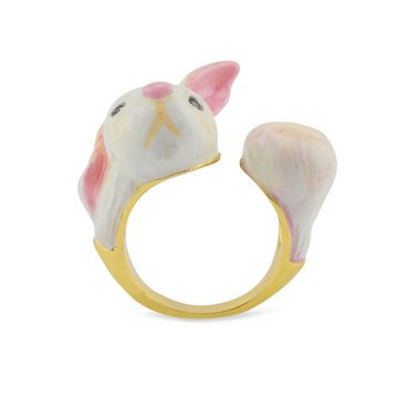 Monkimau Fingerring Hasen Ring vergoldet (Packung), 18 Karat vergoldet