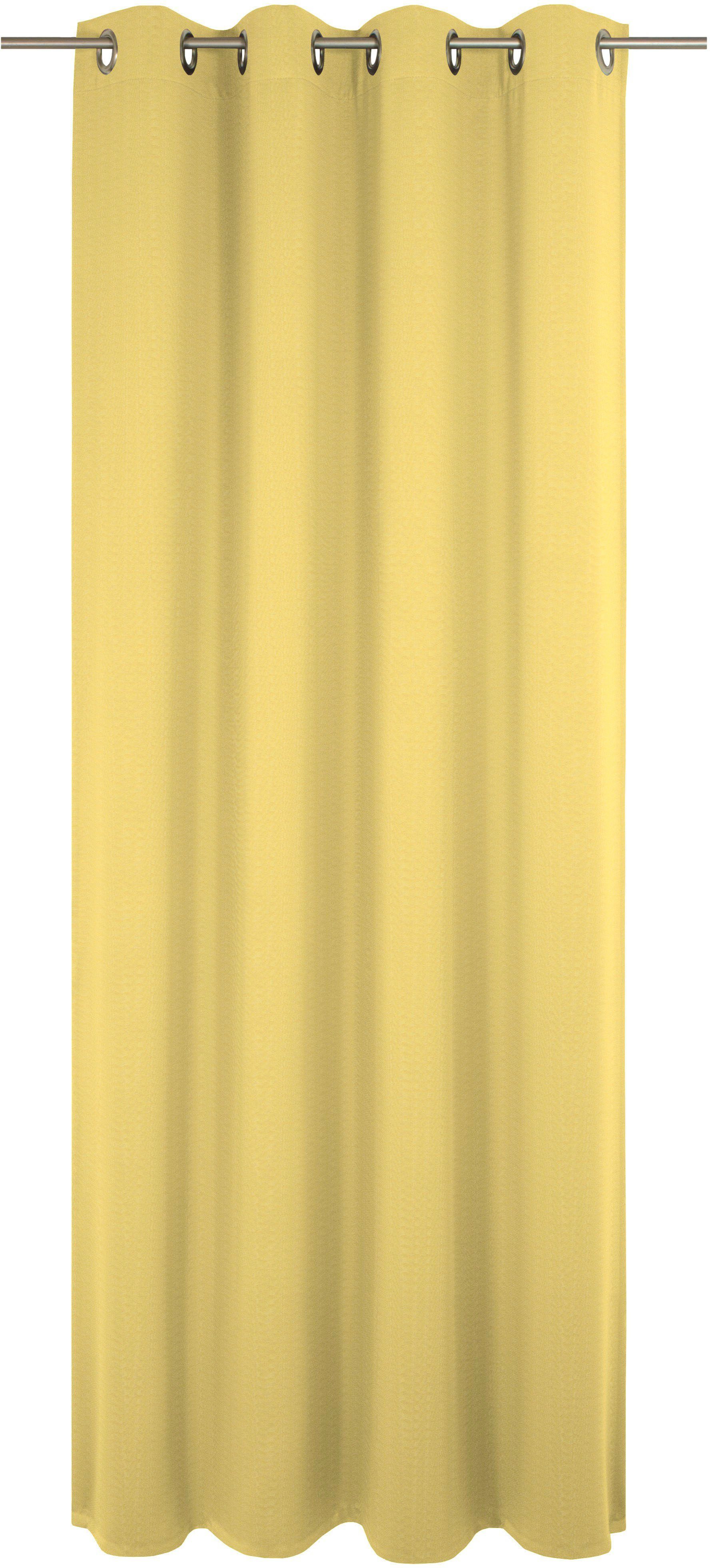 Vorhang Uni Collection light, Wirth, Ösen (1 St), blickdicht, nach Maß gelb