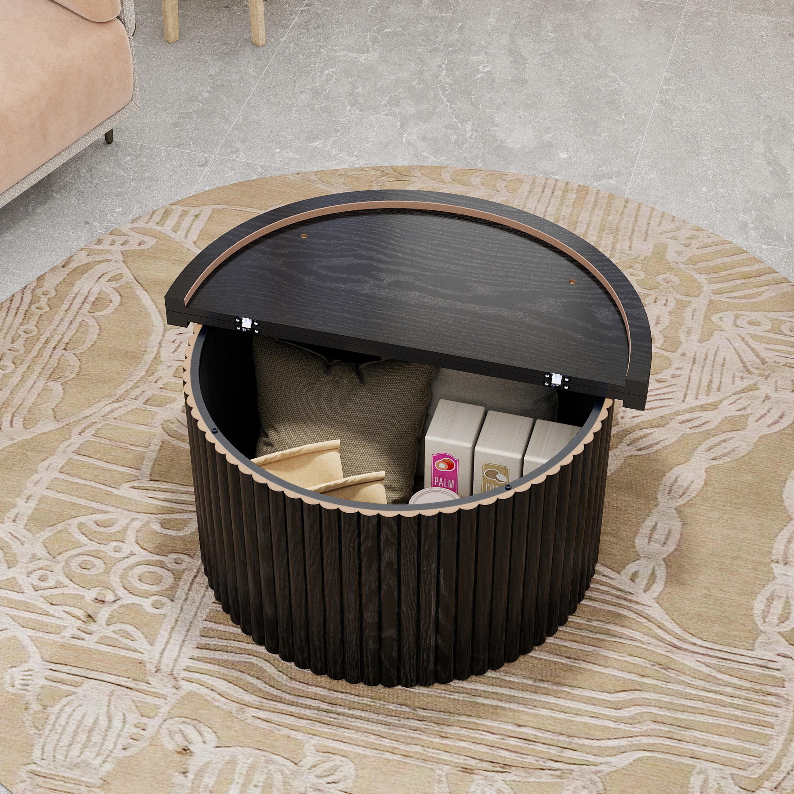OKWISH Couchtisch Wohnzimmertisch Sofatisch (Runder Beistelltisch günstig online kaufen