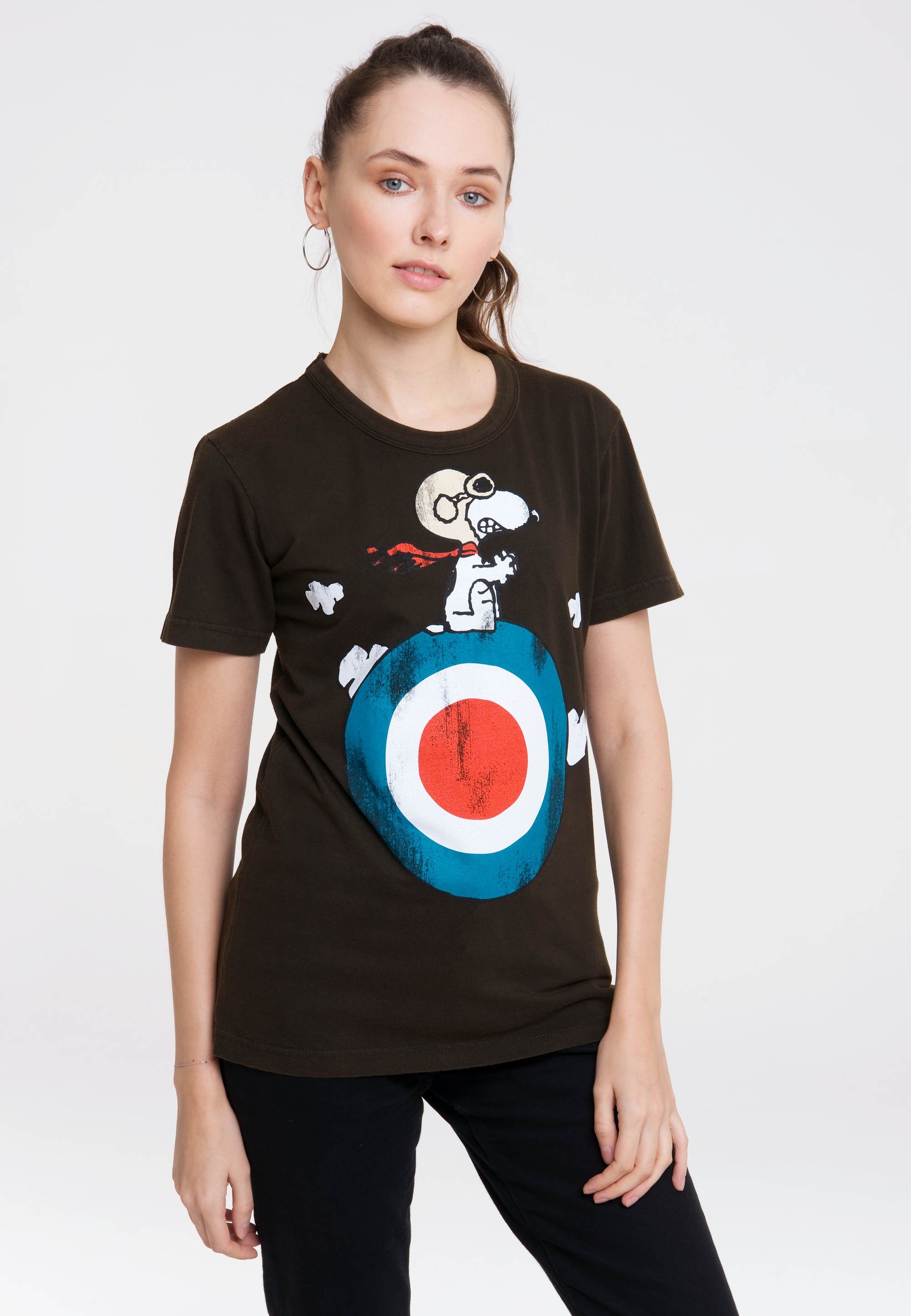 LOGOSHIRT T-Shirt Print mit lizenziertem Snoopy Peanuts -