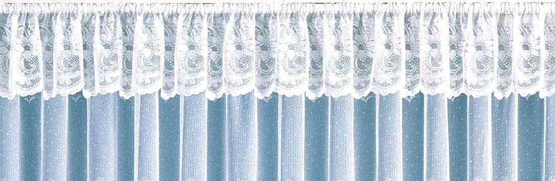 Querbehang Flensburg, Weckbrodt, Kräuselband (1 St), halbtransparent, Jacquard, Gardine, Jacquard, strukturierte Oberfläche, floral, geblümt, gebogt