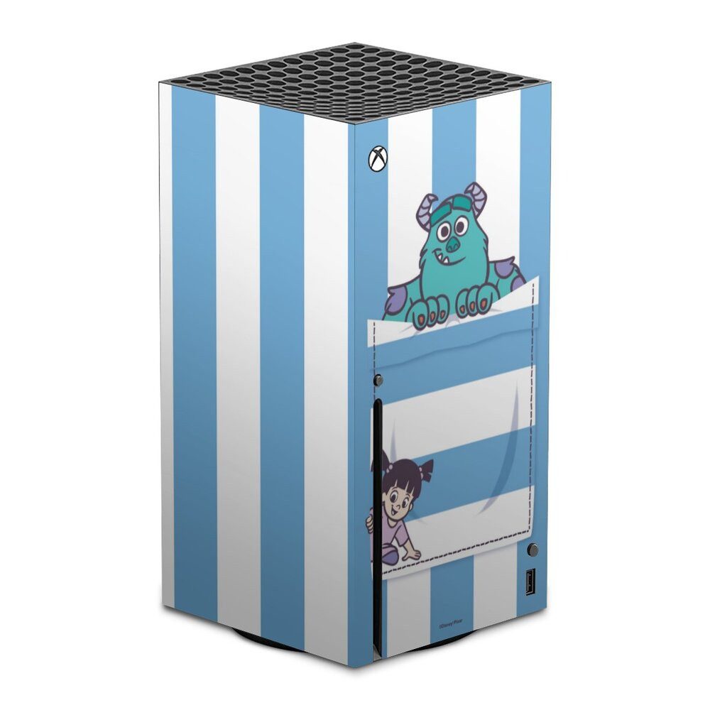 DeinDesign Konsolen-Cover Disney Pixar Die Monster AG Fanartikel Monster AG Striped Pattern, Microsoft Xbox Series X Skin Aufkleber Sticker Folie