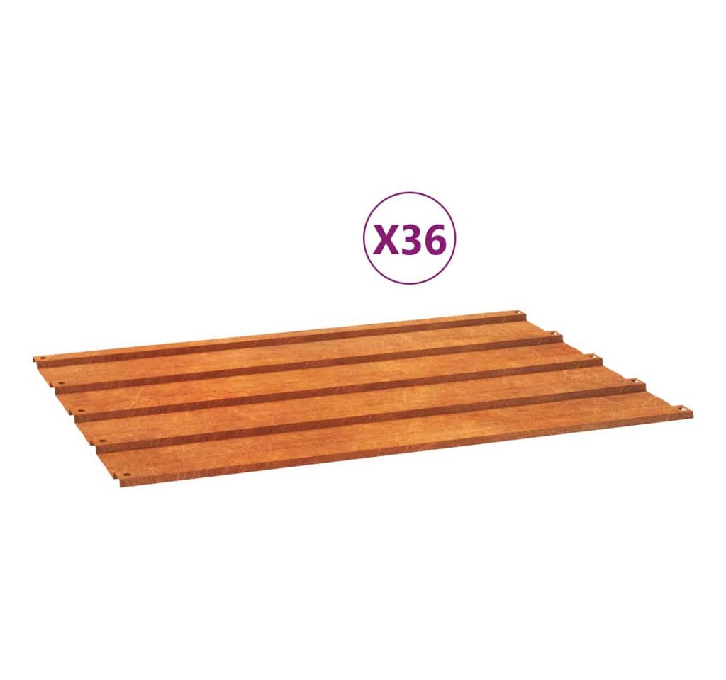 Thumbnail - vidaXL Dachbahn, Dachplatten 36 Stk. Rostig 60x44 cm Cortenstahl