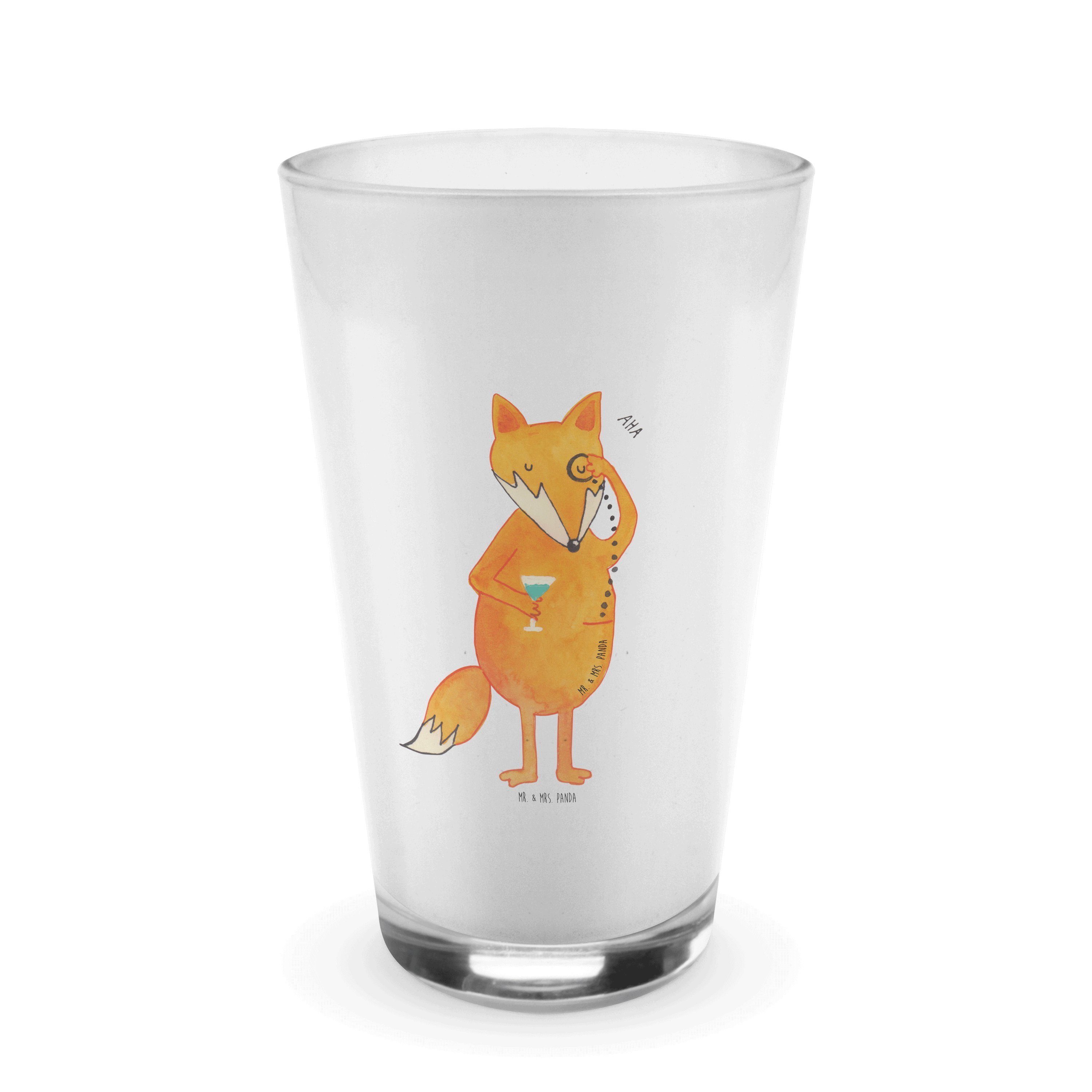 Mr. & Mrs. Panda Glas Fuchs Lord - Transparent - Geschenk, Spruch lustig, Latte Macchiato, Premium Glas