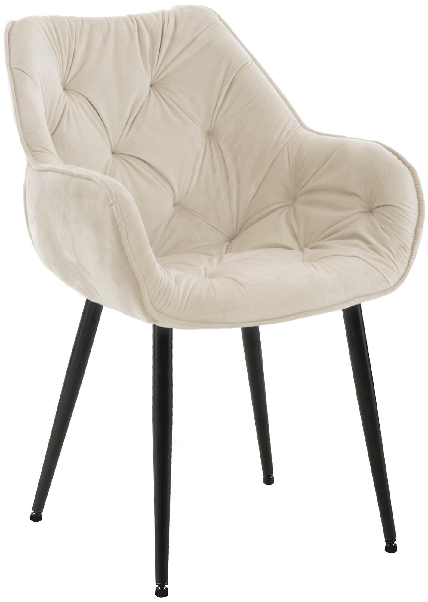 CLP Esszimmerstuhl Tanna Samt, Armlehnen, 4-Fuß-Stuhl, Metallgestell günstig online kaufen