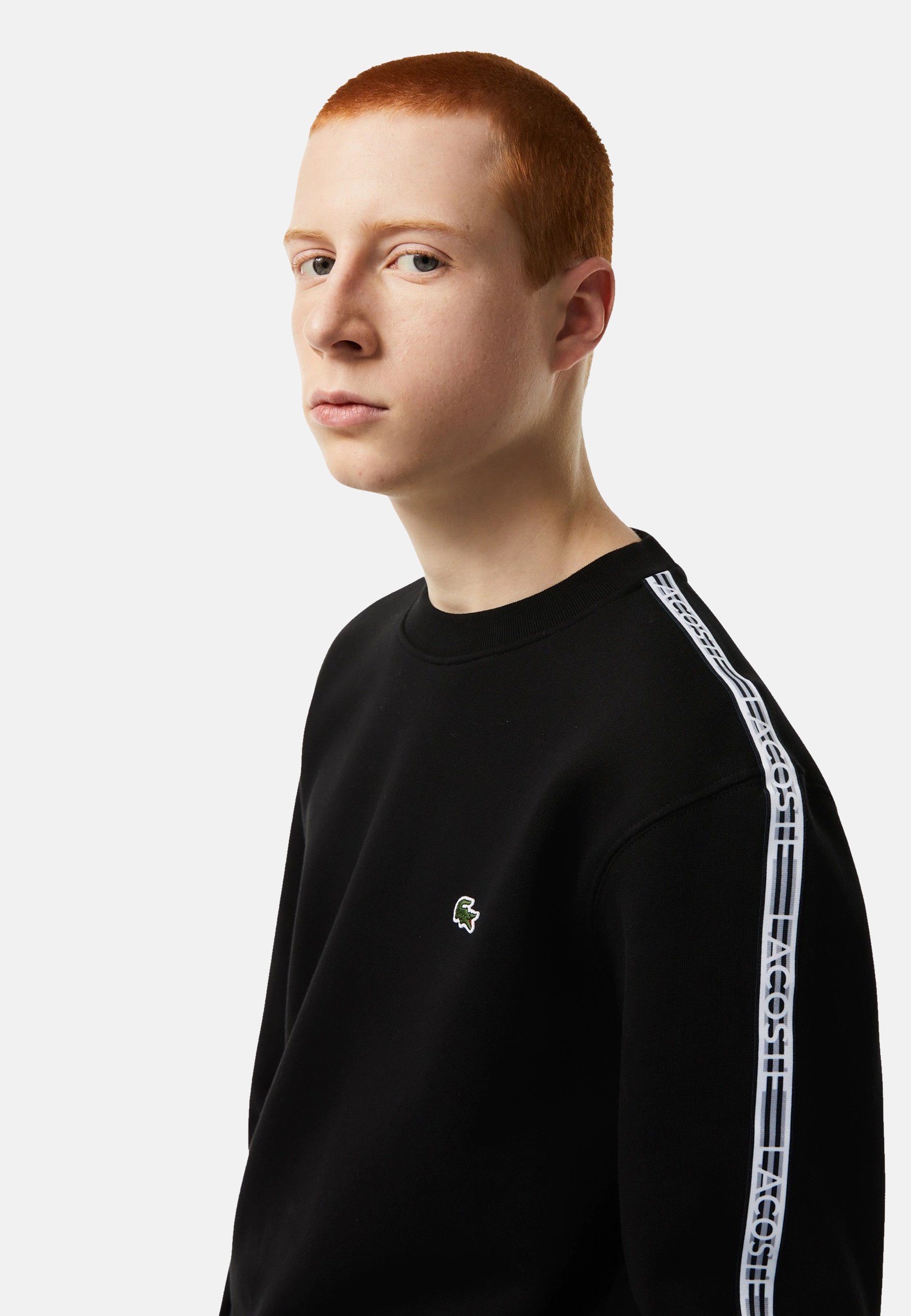 Sweatshirt schwarz Lacoste Sweatshirt Logostreifen (15) Pullover mit