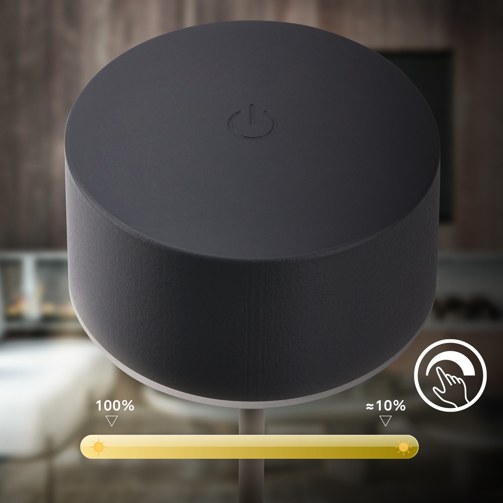 Briloner Leuchten LED Tischleuchte Tischleuchte kabellos Akku dimmbar Touch, LED fest integriert, Warmweiß