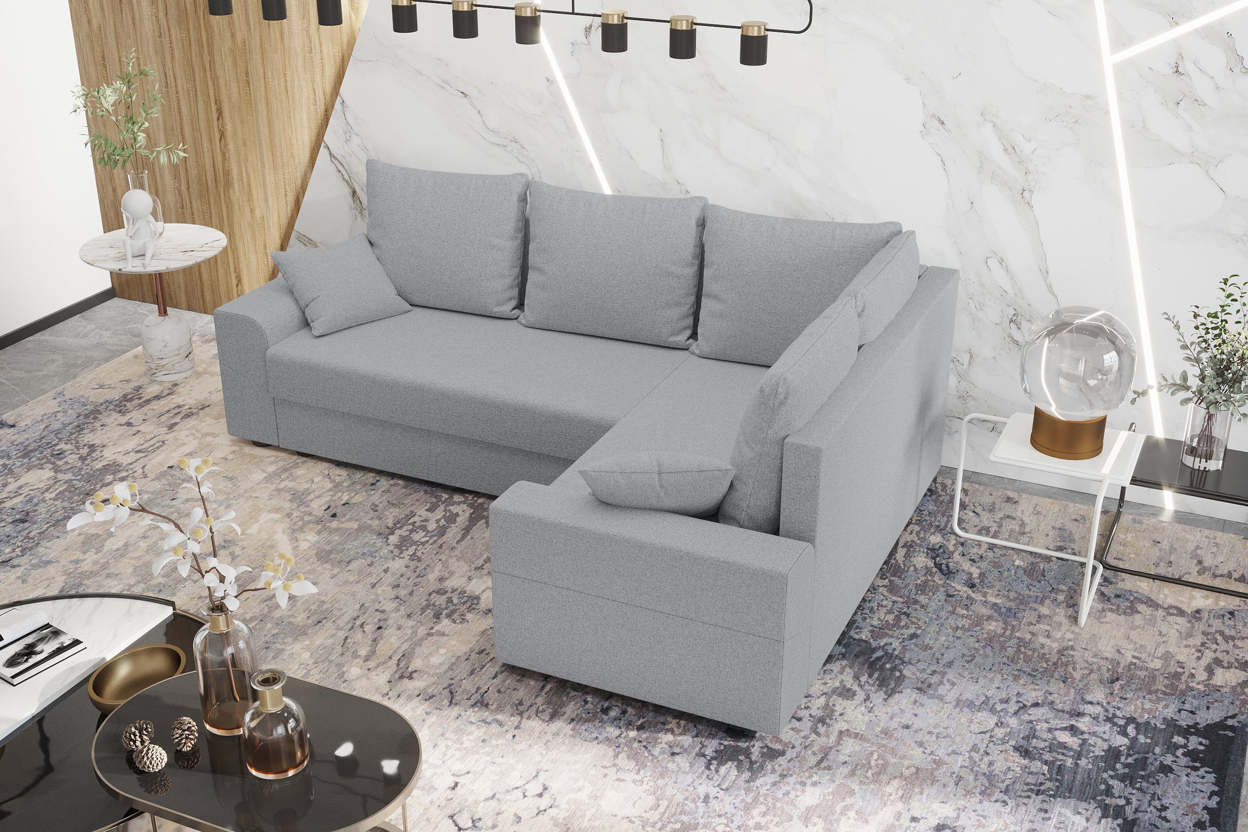 Stylefy Ecksofa Montero, L-Form, Eckcouch, Sofa, Bettkasten, Bettfunktion, Design mit Sitzkomfort, Modern mit